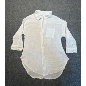 Kona Sol White Button-Down Shirt Size Small GUC